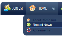 menu desplegables Website XP Style Icons