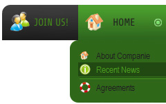 html create menu Green Color Button