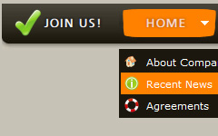 drop down menu website templates HTML Arrow In Button