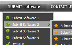 sliding menu template Dropdown Mouse Over